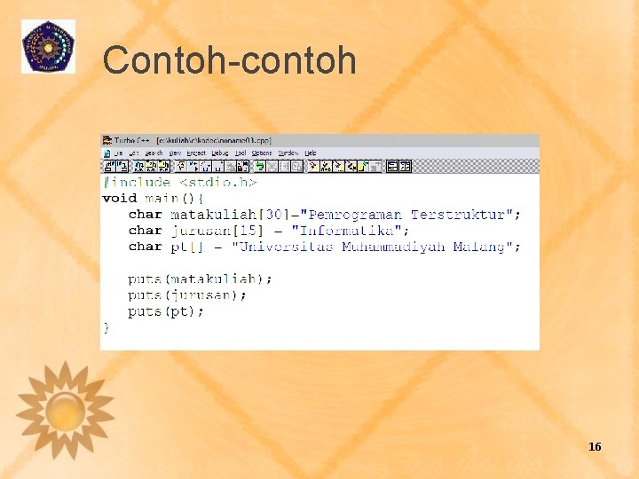 Contoh-contoh 16 Contoh-contoh 16
