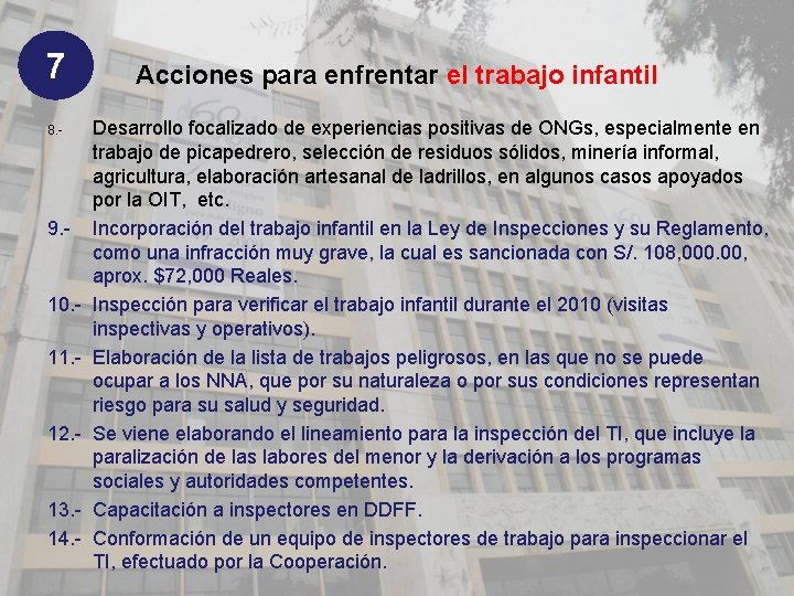 7 8. - 9. - 10. 11. - 12. - 13. 14. - Acciones