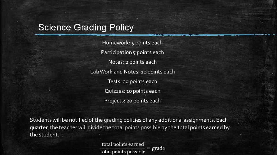 Science Grading Policy 