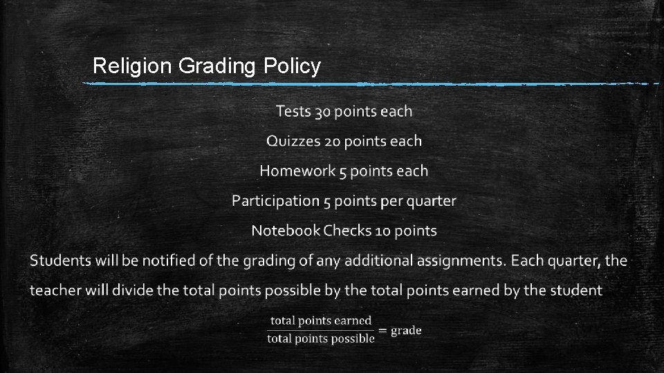 Religion Grading Policy 