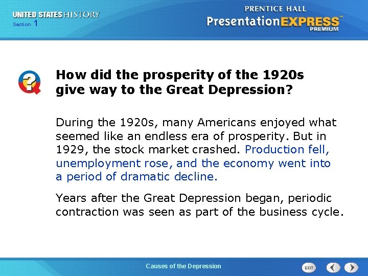 Chapter Section 1 25 Section 1 How did the prosperity of the 1920 s