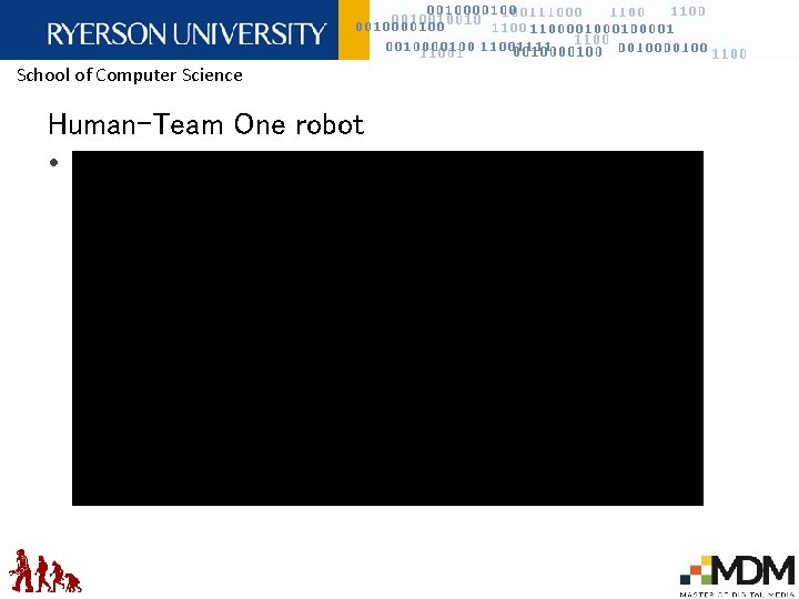 School of Computer Science Human-Team One robot • Humans agree on robot command issue