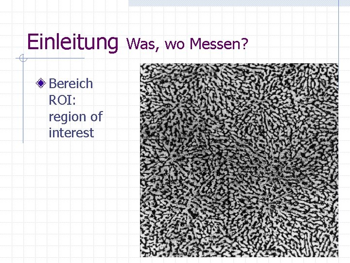 Einleitung Bereich ROI: region of interest Was, wo Messen? 