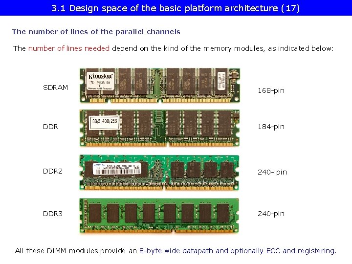 3. 1 Design space of the basic platform architecture (17) The number of lines