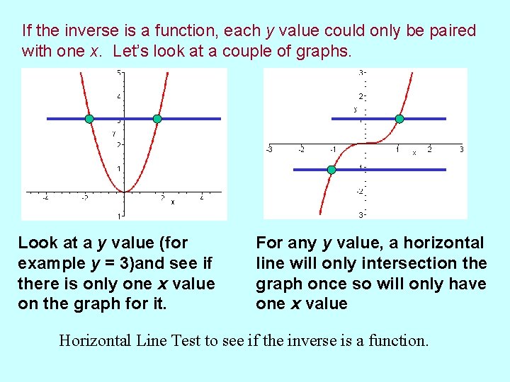 If the inverse is a function, each y value could only be paired with