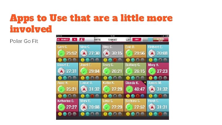 Apps to Use that are a little more involved Polar Go Fit 