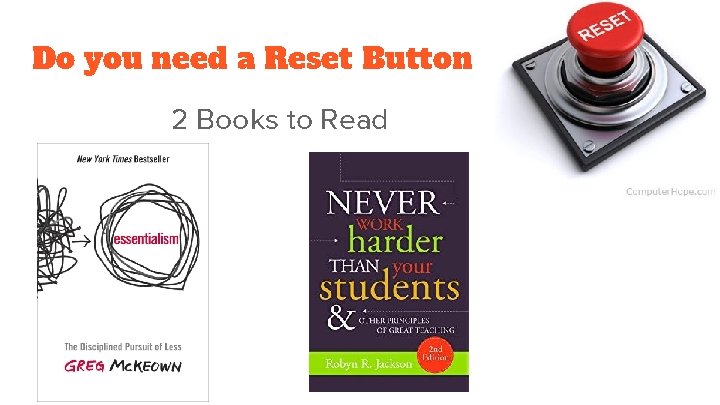 Do you need a Reset Button 2 Books to Read 