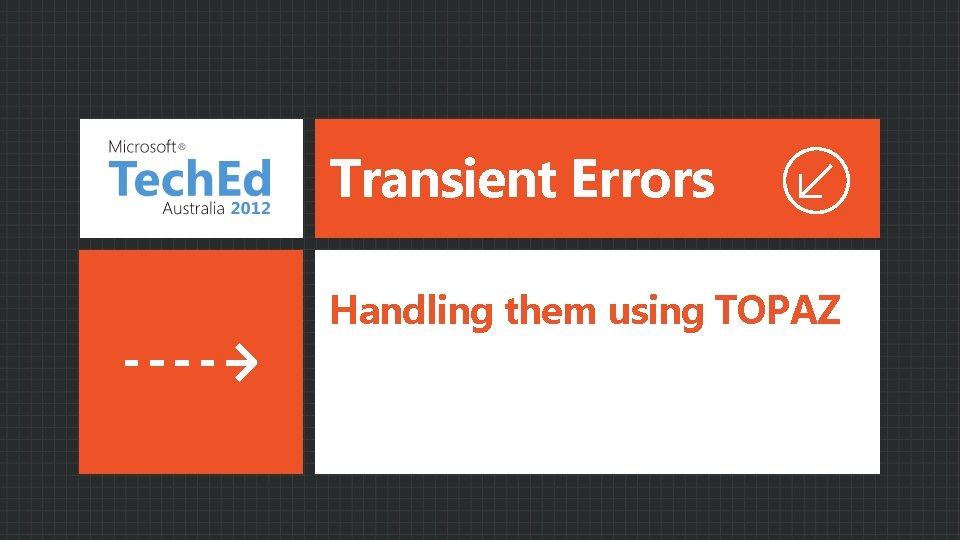 Transient Errors Handling them using TOPAZ 