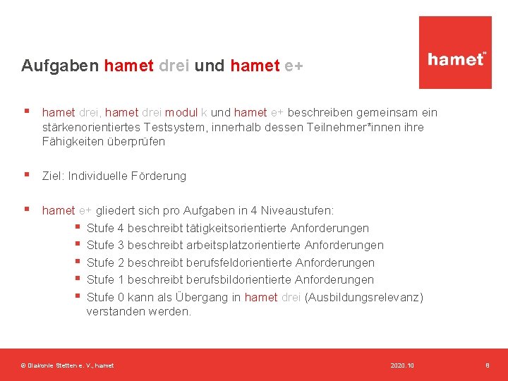 Aufgaben hamet drei und hamet e+ § hamet drei, hamet drei modul k und