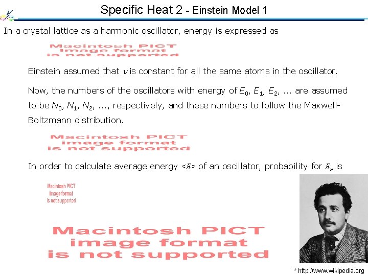 Specific Heat 2 - Einstein Model 1 In a crystal lattice as a harmonic