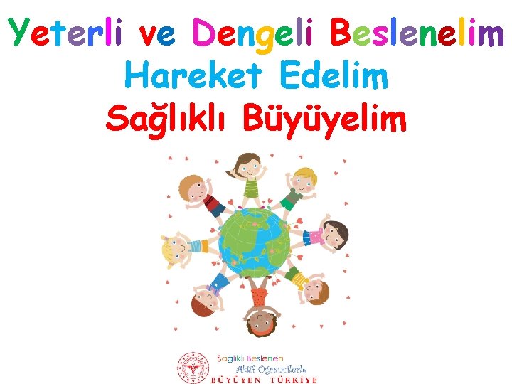 Yeterli ve Dengeli Beslenelim Hareket Edelim Sağlıklı Büyüyelim 