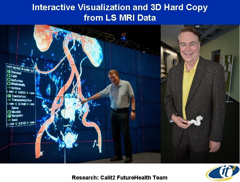 Interactive Visualization and 3 D Hard Copy from LS MRI Data Research: Calit 2