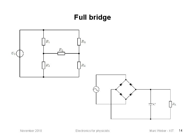 Full bridge November 2018 Electronics for physicists Marc Weber - KIT 14 