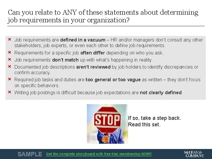 Can you relate to ANY of these statements about determining job requirements in your