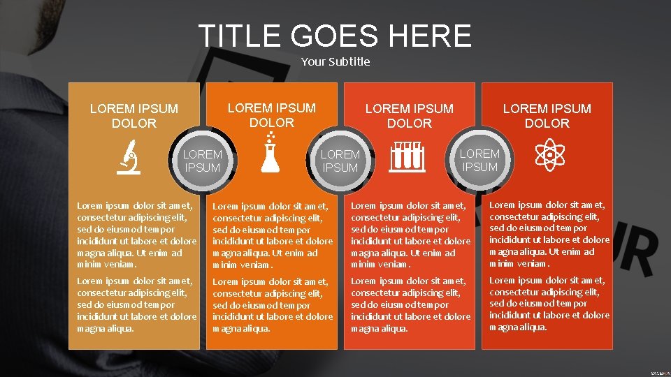 TITLE GOES HERE Your Subtitle LOREM IPSUM DOLOR LOREM IPSUM Lorem ipsum dolor sit