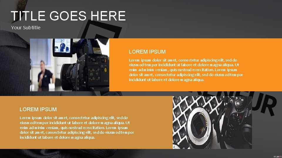 TITLE GOES HERE Your Subtitle LOREM IPSUM Lorem ipsum dolor sit amet, consectetur adipiscing
