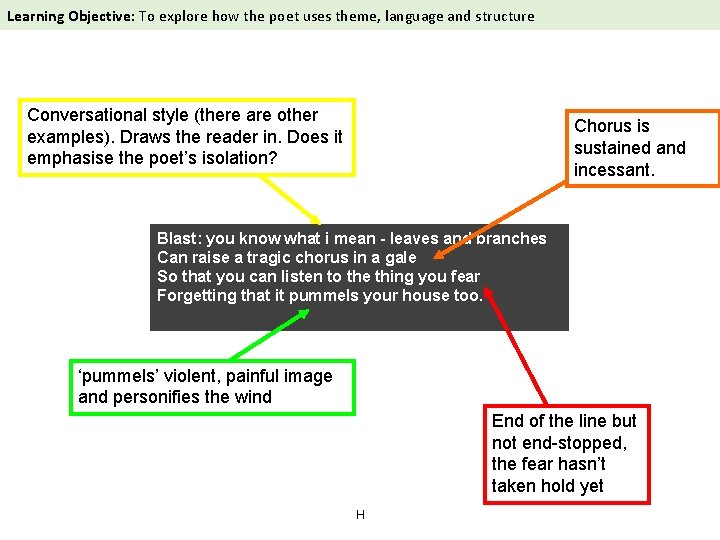 Learning Objective: To explore how the poet uses theme, language and structure Storm on