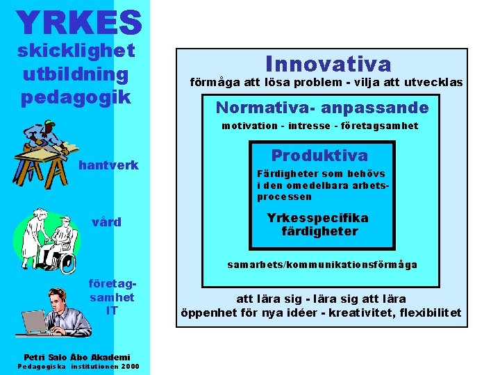 YRKES skicklighet utbildning pedagogik Innovativa förmåga att lösa problem - vilja att utvecklas Normativa-
