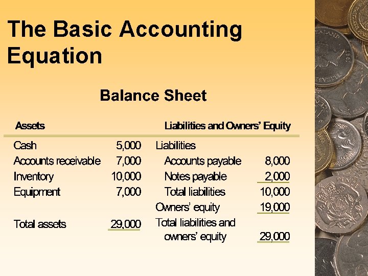 The Basic Accounting Equation 