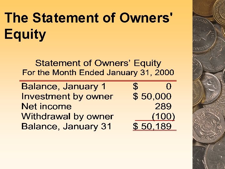 The Statement of Owners' Equity 
