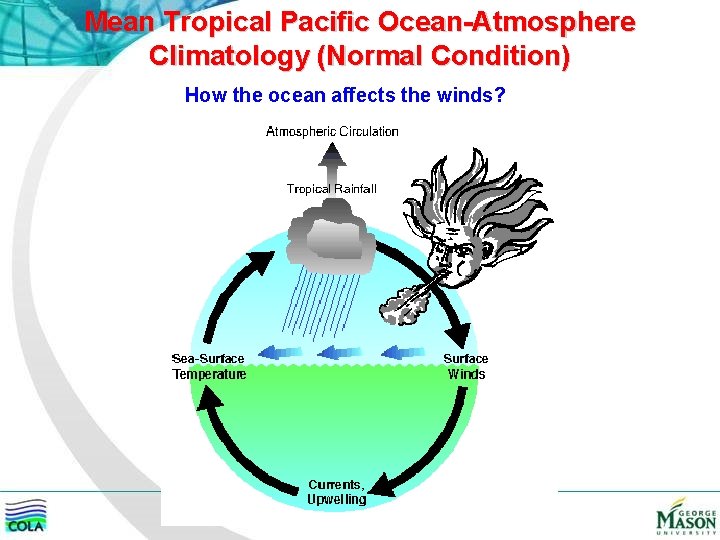 Mean Tropical Pacific Ocean-Atmosphere Climatology (Normal Condition) How the ocean affects the winds? 