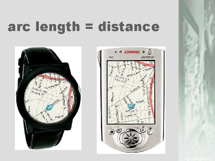 arc length = distance 