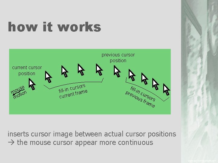 how it works previous cursor position current cursor position use o m tion mo