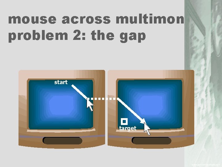 mouse across multimon problem 2: the gap start target 