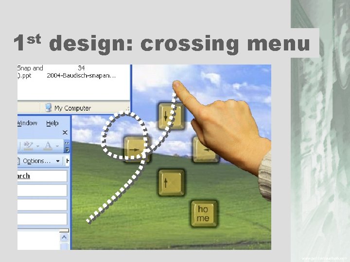1 st design: crossing menu 
