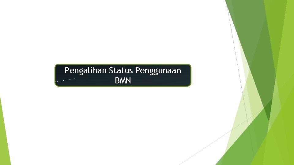 Pengalihan Status Penggunaan BMN 