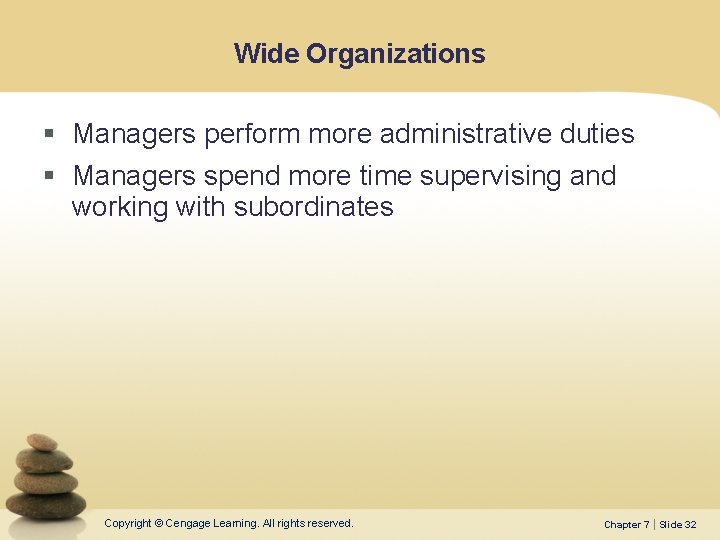 Wide Organizations § Managers perform more administrative duties § Managers spend more time supervising