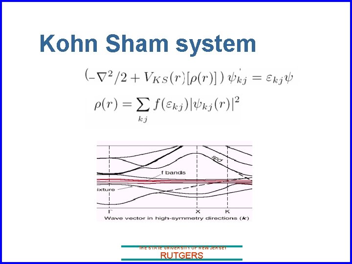 Kohn Sham system THE STATE UNIVERSITY OF NEW JERSEY RUTGERS 
