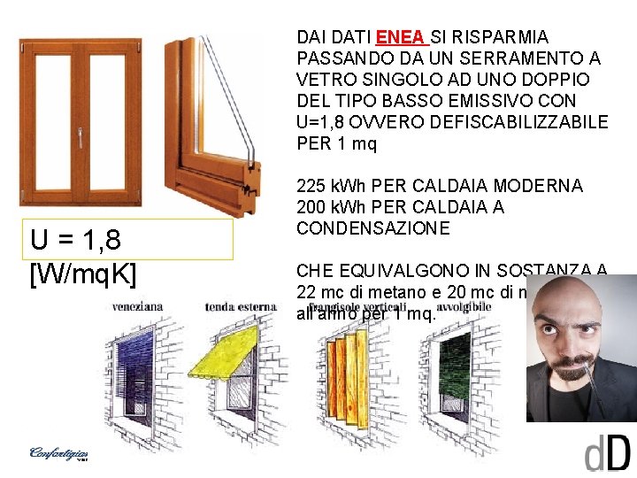 DAI DATI ENEA SI RISPARMIA PASSANDO DA UN SERRAMENTO A VETRO SINGOLO AD UNO