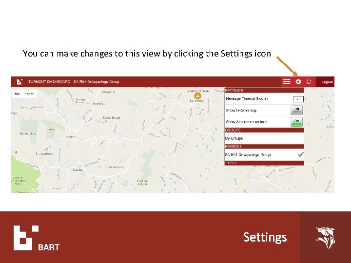 You can make changes to this view by clicking the Settings icon Settings 
