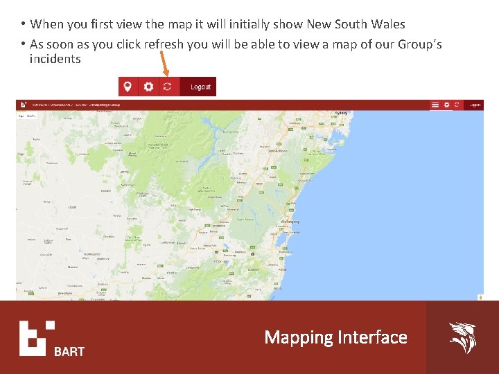  • When you first view the map it will initially show New South