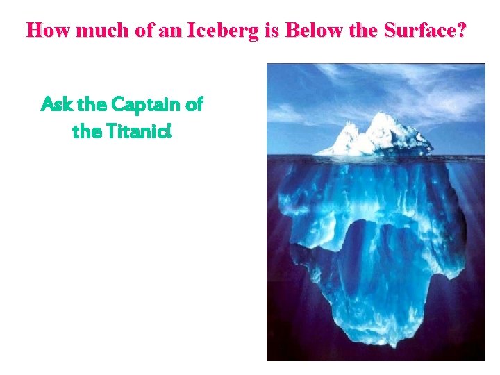 How much of an Iceberg is Below the Surface? Ask the Captain of the