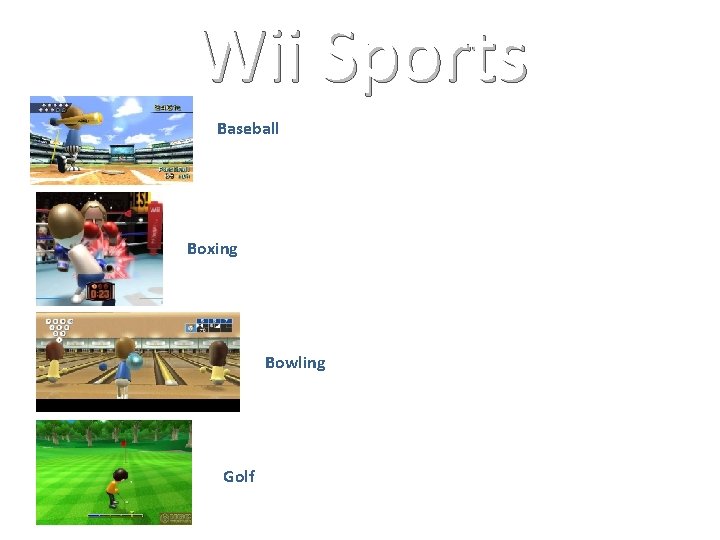 Wii Sports Baseball Boxing Bowling Golf 
