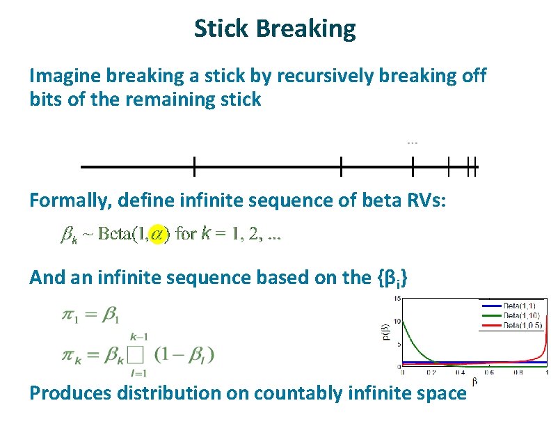 Stick Breaking ü Imagine breaking a stick by recursively breaking off bits of the