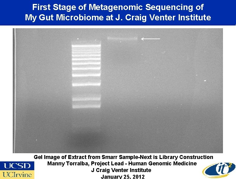 First Stage of Metagenomic Sequencing of My Gut Microbiome at J. Craig Venter Institute