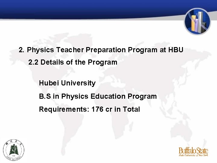 2. Physics Teacher Preparation Program at HBU 2. 2 Details of the Program Hubei