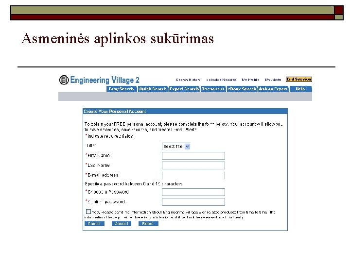 Asmeninės aplinkos sukūrimas 