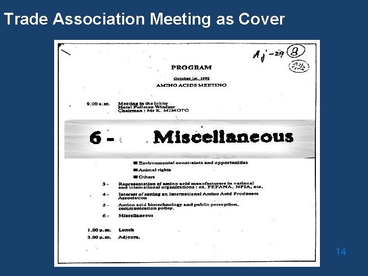 Trade Association Meeting as Cover 10/21/2021 14 