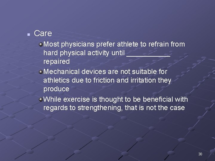 n Care Most physicians prefer athlete to refrain from hard physical activity until ______