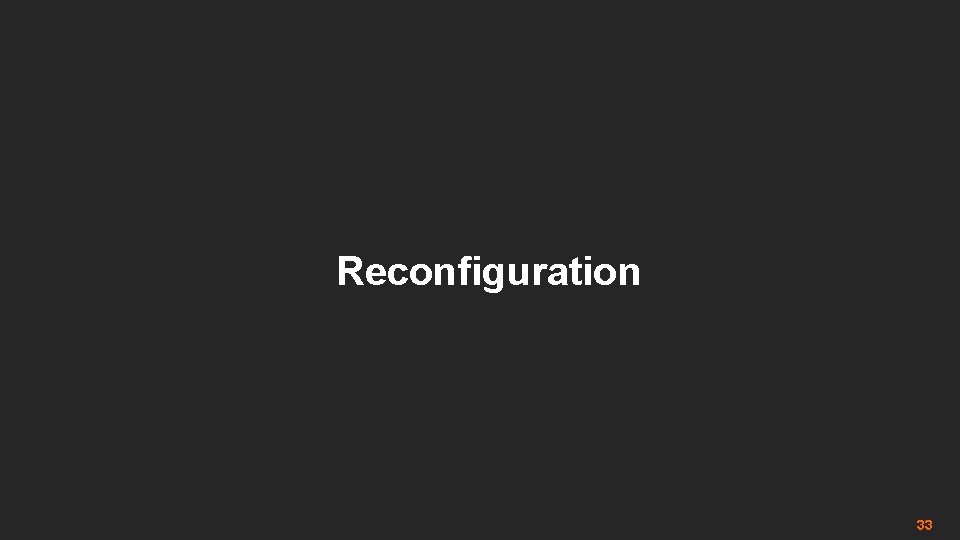 Reconfiguration 33 