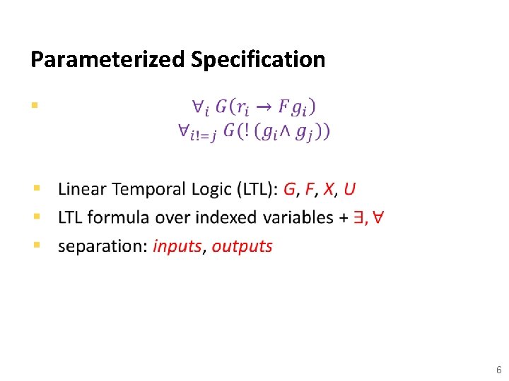 Parameterized Specification § 6 