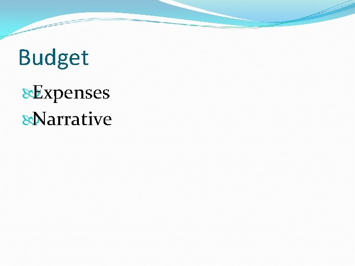 Budget Expenses Narrative 