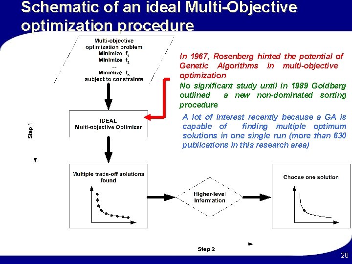 Schematic of an ideal Multi-Objective optimization procedure In 1967, Rosenberg hinted the potential of
