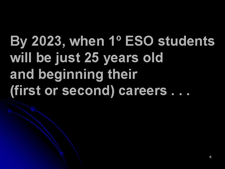 By 2023, when 1º ESO students will be just 25 years old and beginning