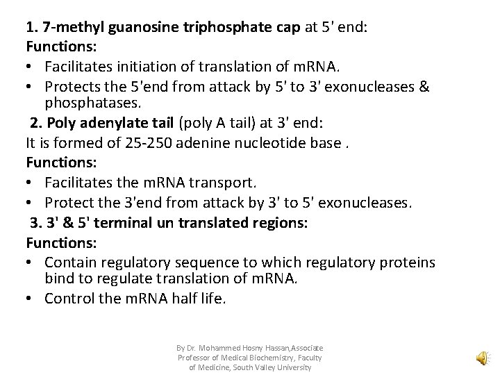 RNA structure and function By Dr Mohammed Hosny