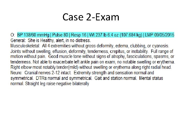 Case 2 -Exam 